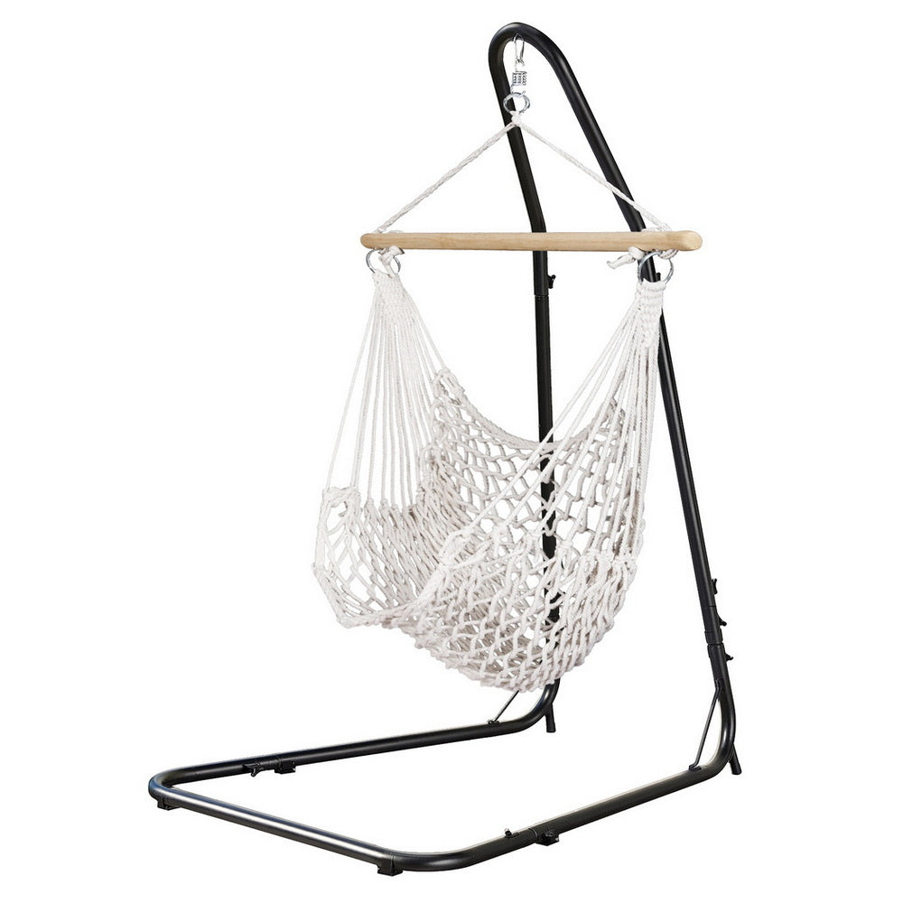 Gardeon Hammock Hanging Chair with Heavy Duty Steel Stand - Image 3