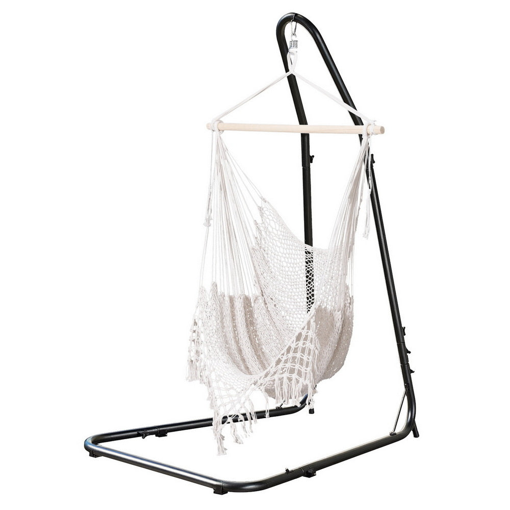 Gardeon Hammock Hanging Chair with Heavy Duty Steel Stand - Image 3