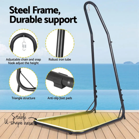 Gardeon Hammock Hanging Chair with Heavy Duty Steel Stand - Image 5