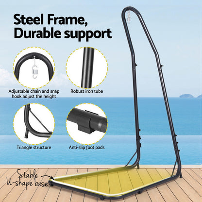 Gardeon Hammock Hanging Chair with Steel Stand - Image 5
