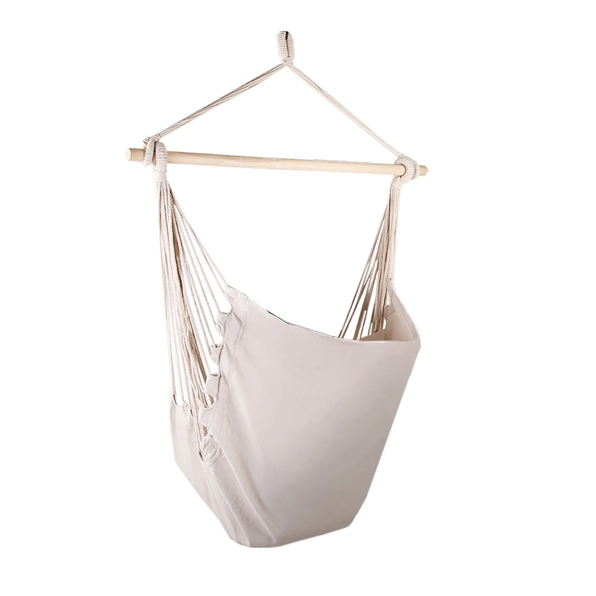 Gardeon Hammock Chair Outdoor Camping Hanging Hammocks Cushion Pillow Cream - Image 3