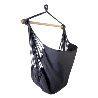 Gardeon Hammock Chair Outdoor Camping Hanging Hammocks Cushion Pillow Grey - Image 3