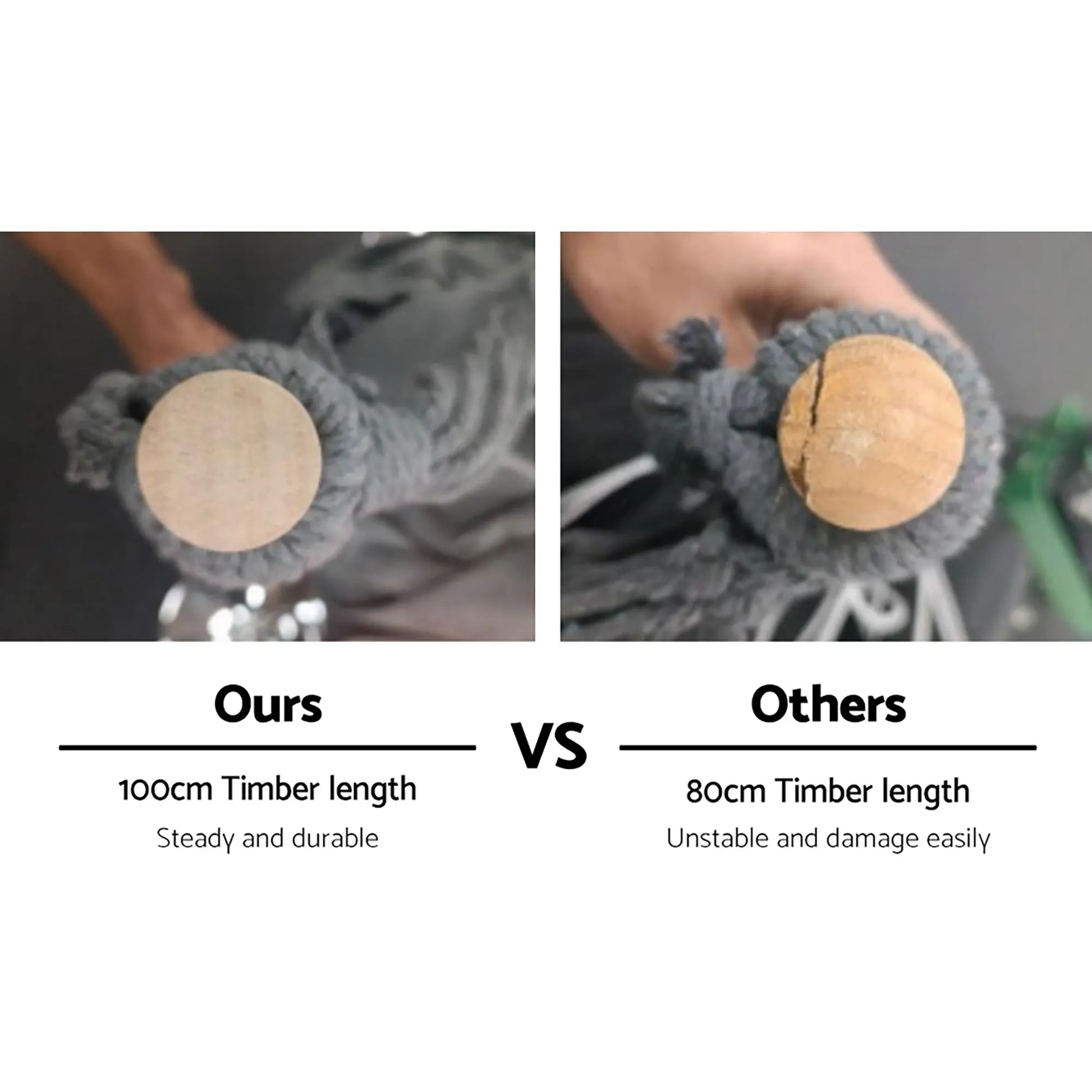 Gardeon Hammock Chair Outdoor Camping Hanging Hammocks Cushion Pillow Grey - Image 7