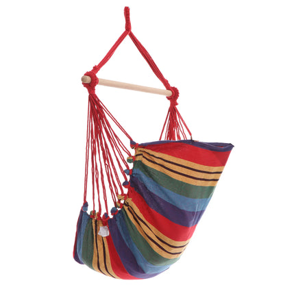 Gardeon Hammock Chair Outdoor Camping Hanging Hammocks Cushion Pillow Rainbow - Image 3