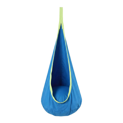 Gardeon Kids Hammock Chair Camping 70cmx150cm with Cushion Storage Bag Blue - Image 9