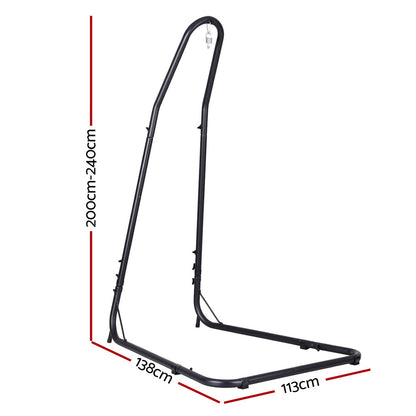 Gardeon Hammock Chair Stand Heavy Duty Steel Frame Black - Image 2