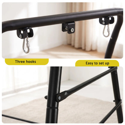 Gardeon Hammock Stand 135cm x180cm Steel Frame for Hanging Chairs Black - Image 6