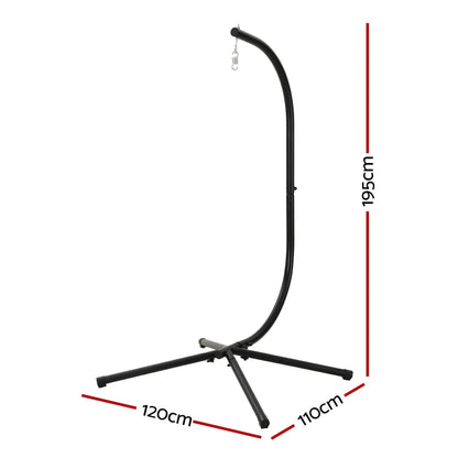 Gardeon Hammock Stand 150kg Capacity Metal Frame for Hanging Chairs Black - Image 2