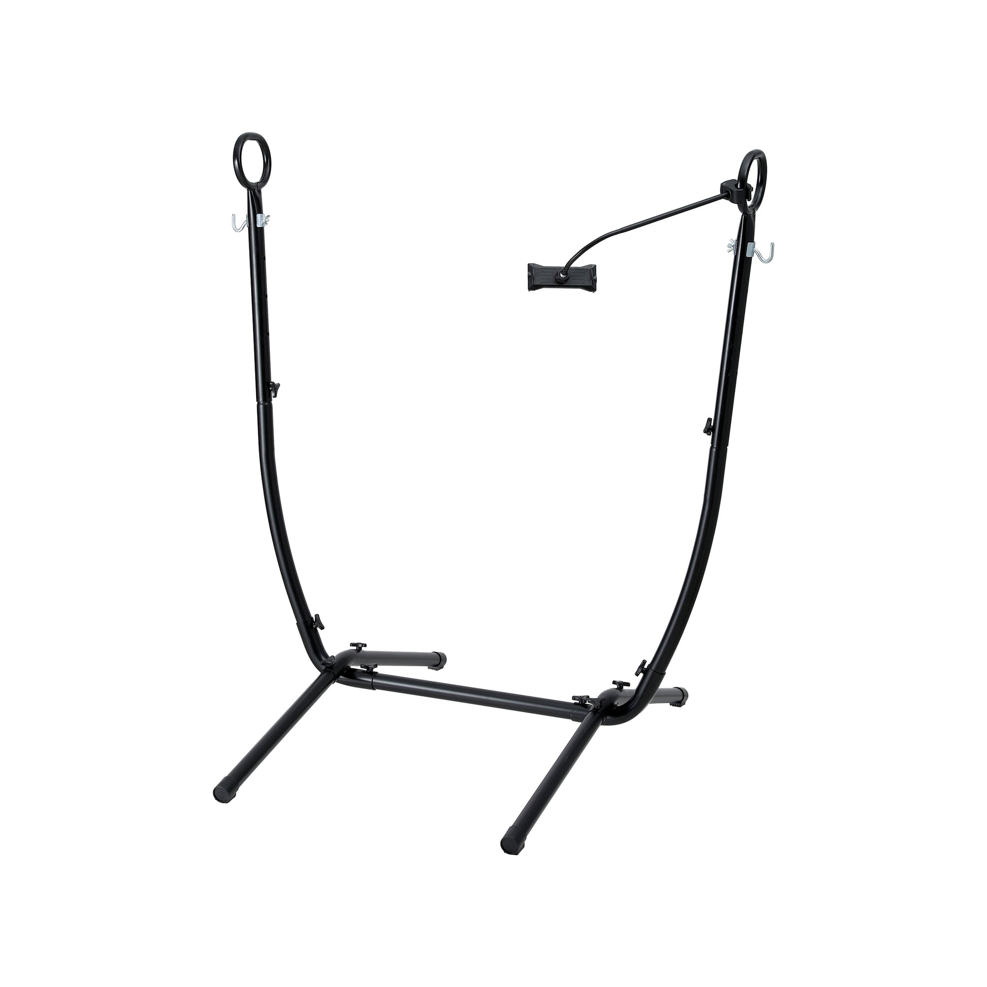 Gardeon Hammock Chair Stand Iron Frame w/ Phone Holder Black - Image 2