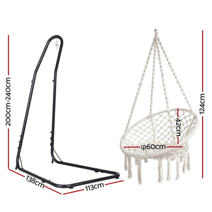 Gardeon Hammock Hanging Chair with Steel Stand - Image 2