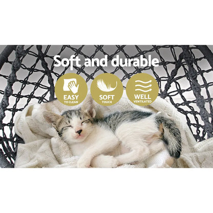 Gardeon Hammock Chair Outdoor Hanging Macrame Cotton Indoor Grey - Image 5