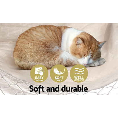 Gardeon Hanging Hammock Chair Outdoor Swing Hammocks Tassel Cream - Image 5