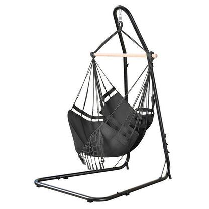 Gardeon Hammock Hanging Chair with Steel Stand - Image 3