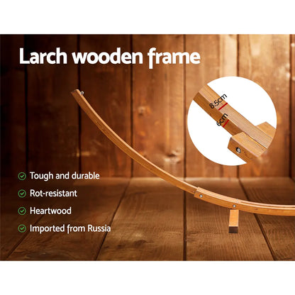 Gardeon Hammock Bed Outdoor Camping Garden Timber Hammock with Stand - Image 4