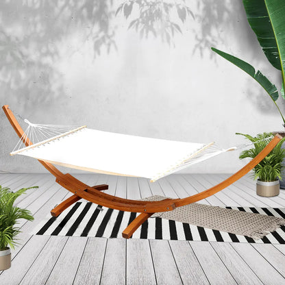 Gardeon Hammock Bed Outdoor Camping Garden Timber Hammock with Stand - Image 8