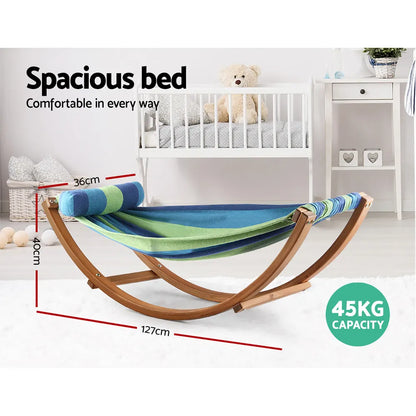 Gardeon Hammock Bed Outdoor Camping Kids Timber Hammock Rocking - Image 6