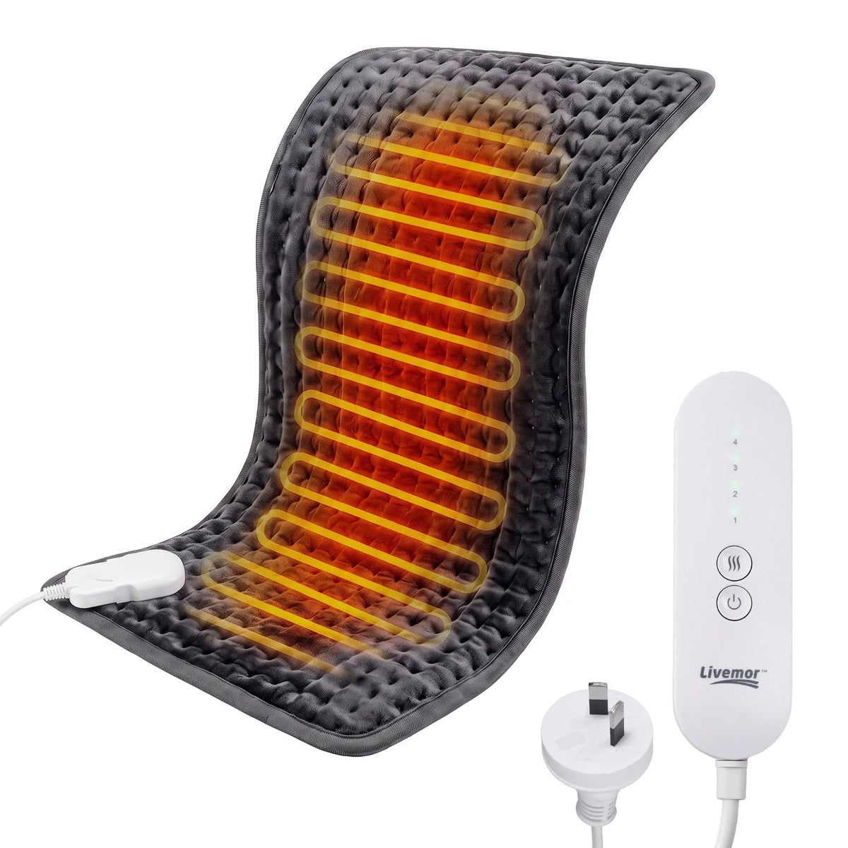 Livemor Heating Pad for Back Neck Shoulder Knee Arms Legs 60x30cm 4 Heat Settings Gift for Women Men - Image 3