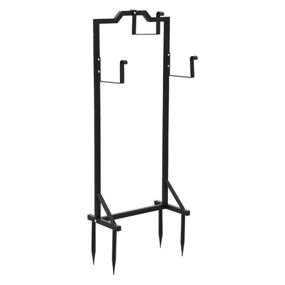 Green Fingers Garden Hose Holder Metal Portable Freestanding Hose Stand 4 Spikes Black - Image 3