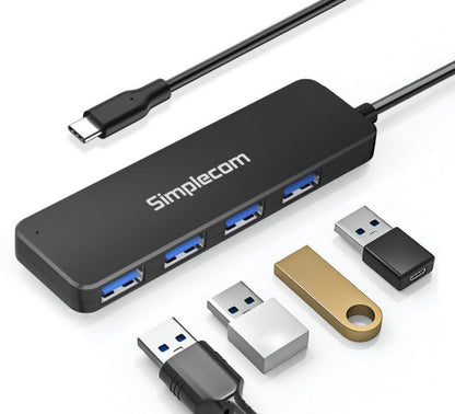Simplecom CH340 Compact USB-C to 4 Port USB-A Hub USB 3.2 Gen1 - USB, Bluetooth  IEEE - Image 2