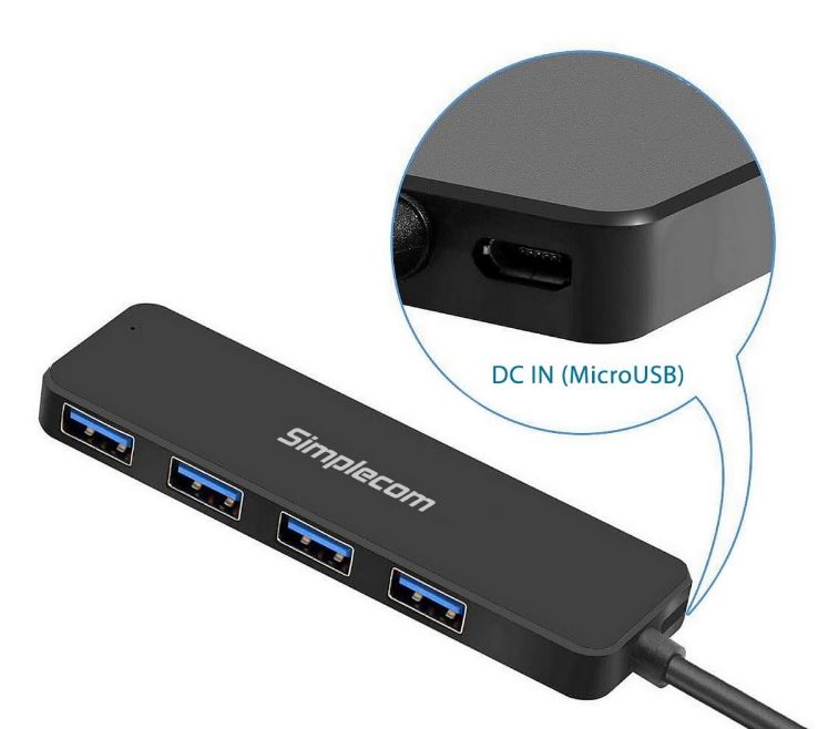 Simplecom CH340 Compact USB-C to 4 Port USB-A Hub USB 3.2 Gen1 - USB, Bluetooth  IEEE - Image 4