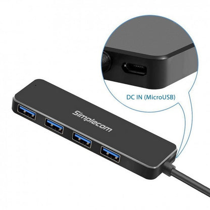 Simplecom CH342 USB 3.0 (USB 3.2 Gen 1) SuperSpeed 4 Port Hub for PC Laptop - USB, Bluetooth  IEEE - Image 3