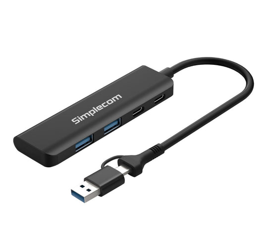 Simplecom CH385 SuperSpeed USB-A and USB-C 4-Port Combo Hub USB 3.2 Gen 1 (2x USB-A and 2x USB-C...