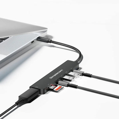 Simplecom CH547 USB-C 7-in-1 Multiport Adapter USB Hub HDMI Card Reader PD - USB, Bluetooth  IEEE - Image 4