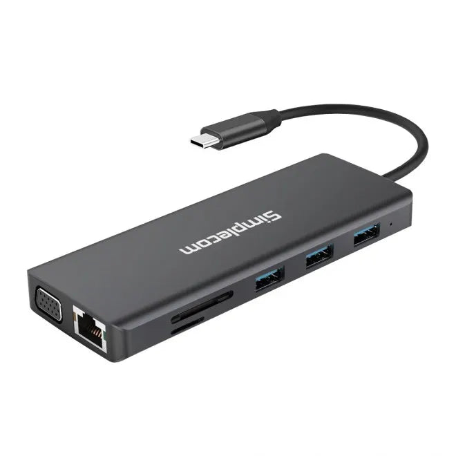 Simplecom CHN612 USB-C 12-in-1 Multiport Docking Station Dual HDMI + VGA Triple Display Gigabit L...