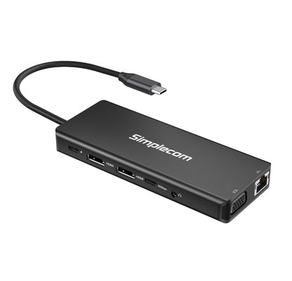 Simplecom CHN613 USB-C 13-in-1 Multiport Docking Station Dual HDMI + VGA Triple Display USB 3.2 G...