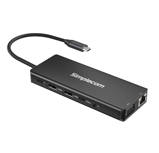 Simplecom CHN613 USB-C 13-in-1 Multiport Docking Station Dual HDMI + VGA Triple Display USB 3.2 G...