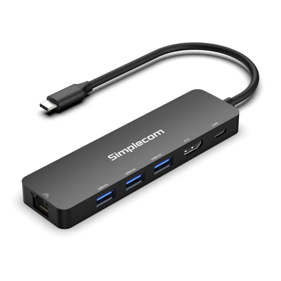 (LS)Simplecom CHT560 USB-C SuperSpeed 6-in-1 Multiport Docking Station HDMI 2.0 - Notebook Access...