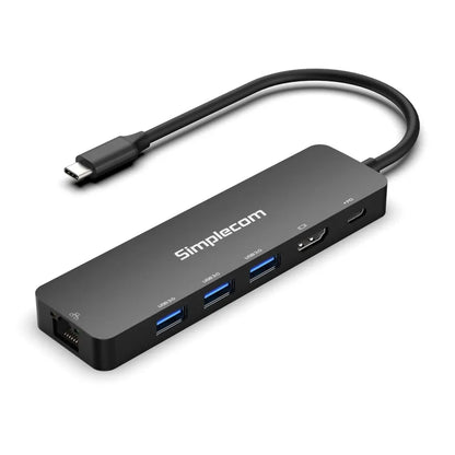 (LS)Simplecom CHT560 USB-C SuperSpeed 6-in-1 Multiport Docking Station HDMI 2.0 - Notebook Access...
