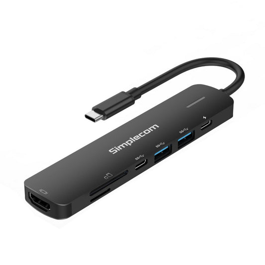 Simplecom CHT570 USB-C SuperSpeed 7-in-1 Multiport Hub Adapter HDMI 2.0 Docking Station - Noteboo...