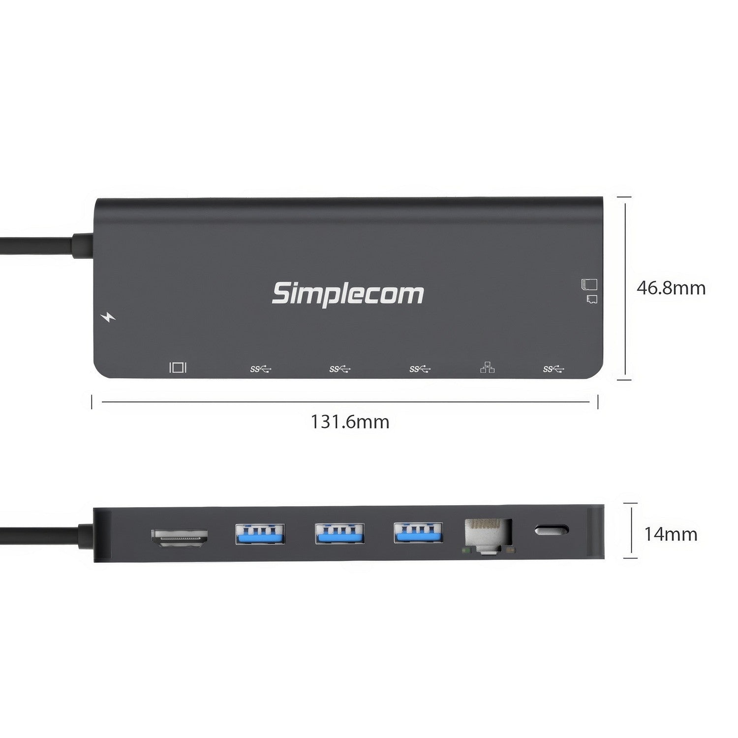 Simplecom CHT590 USB-C SuperSpeed 9-in-1 Multiport Docking Station HDMI 2.0 - Notebook Accessories - Image 3