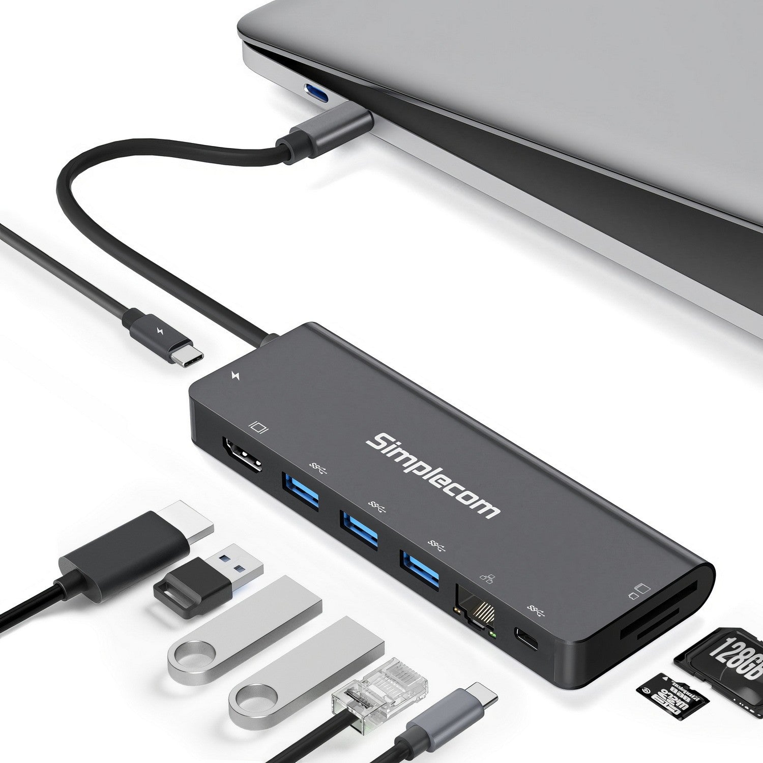 Simplecom CHT590 USB-C SuperSpeed 9-in-1 Multiport Docking Station HDMI 2.0 - Notebook Accessories - Image 4