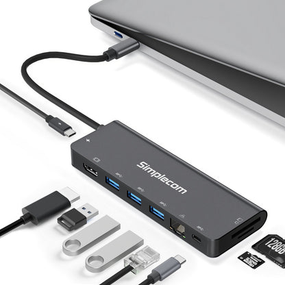 Simplecom CHT590 USB-C SuperSpeed 9-in-1 Multiport Docking Station HDMI 2.0 - Notebook Accessories - Image 4