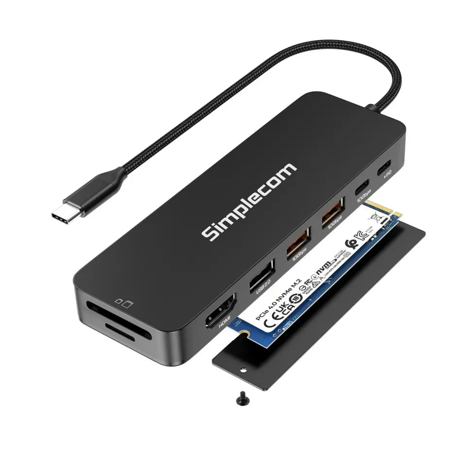 (LS)Simplecom CHT595 9-in-1 USB-C Multiport Docking Station with NVMe M.2 Enclosure 2xUSB-A 10Gbp... - Image 2