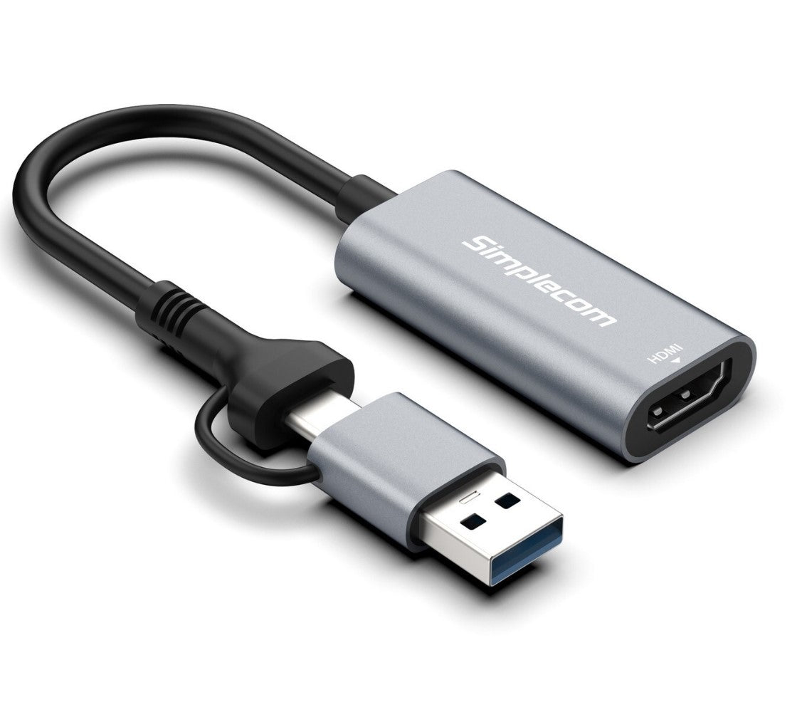Simplecom DA306C USB 3.0 and USB-C to HDMI Video Card Adapter Full HD 1080p - USB, Bluetooth  IEEE