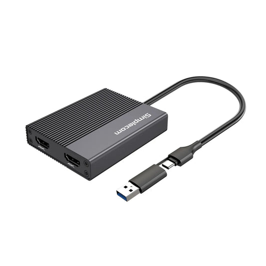 (LS)Simplecom DA369 USB 3.0 or USB-C to Dual 4K HDMI 2.0 Display Adapter for 2x 4K@60Hz Extended...