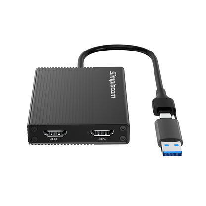 Simplecom DA369 USB 3.0 or USB-C to Dual 4K HDMI 2.0 Display Adapter for 2x 4K@60Hz Extended Scre... - Image 3