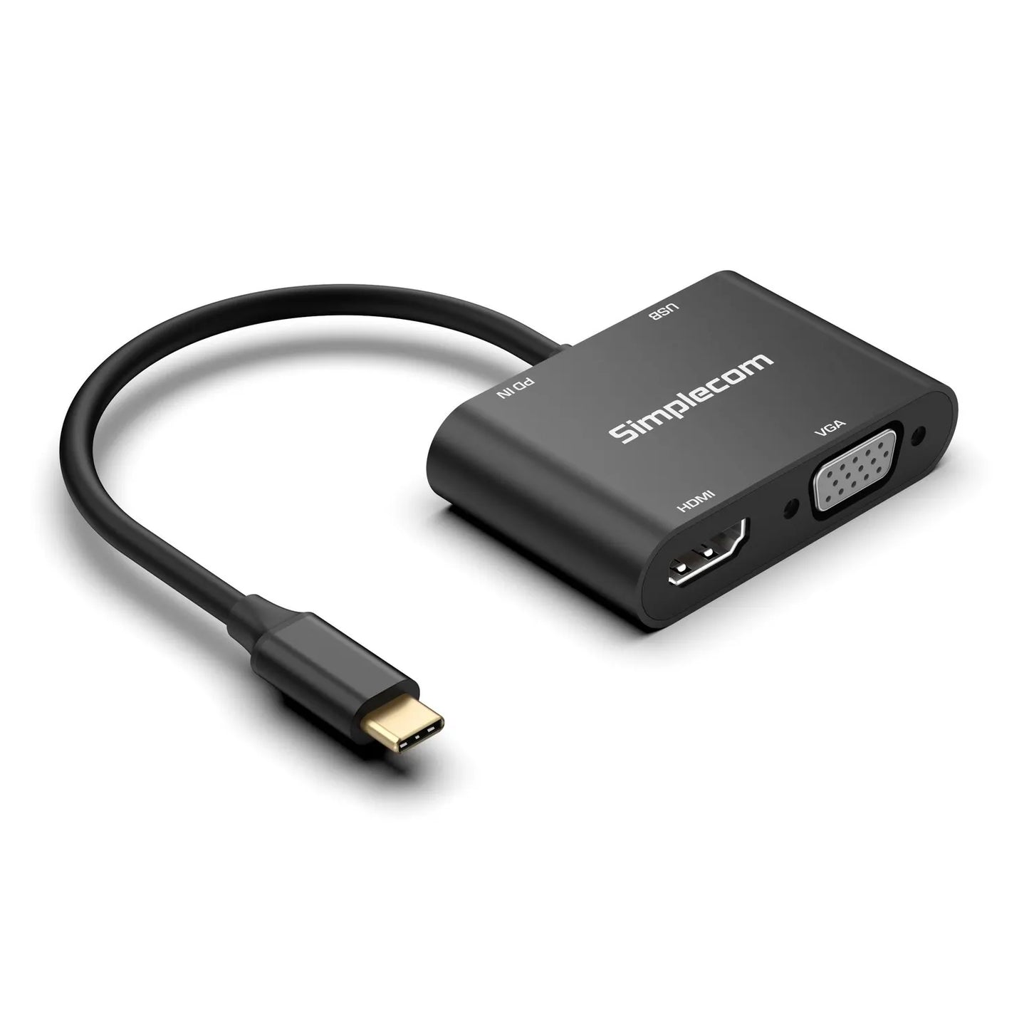 (LS)Simplecom DA440 4-in-1 USB-C Multiport Adapter with Power Delivery USB 3.0 VGA HDMI - USB, Bl... - Image 2