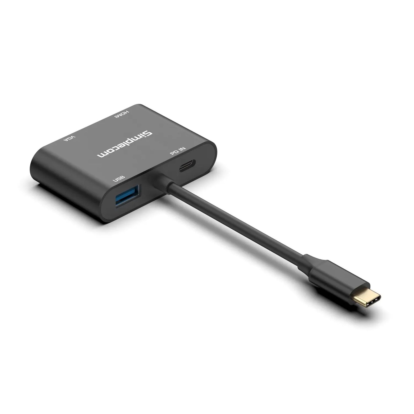 (LS)Simplecom DA440 4-in-1 USB-C Multiport Adapter with Power Delivery USB 3.0 VGA HDMI - USB, Bl... - Image 3
