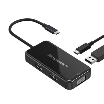 Simplecom DA451 5-in-1 USB-C Multiport Adapter MST Hub with VGA and Dual HDMI - USB, Bluetooth  IEEE - Image 2