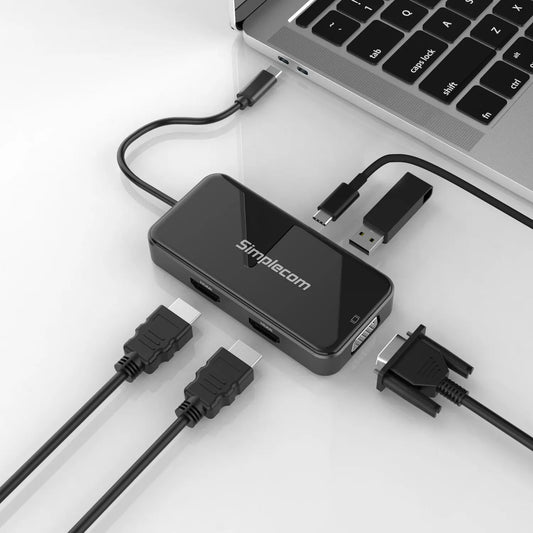 Simplecom DA451 5-in-1 USB-C Multiport Adapter MST Hub with VGA and Dual HDMI - USB, Bluetooth  IEEE - Image 4