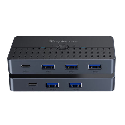 Simplecom KM320 2-Way SuperSpeed USB Switch 4-Port Hub with USB-C USB 3.0 5Gbps - USB, Bluetooth... - Image 2