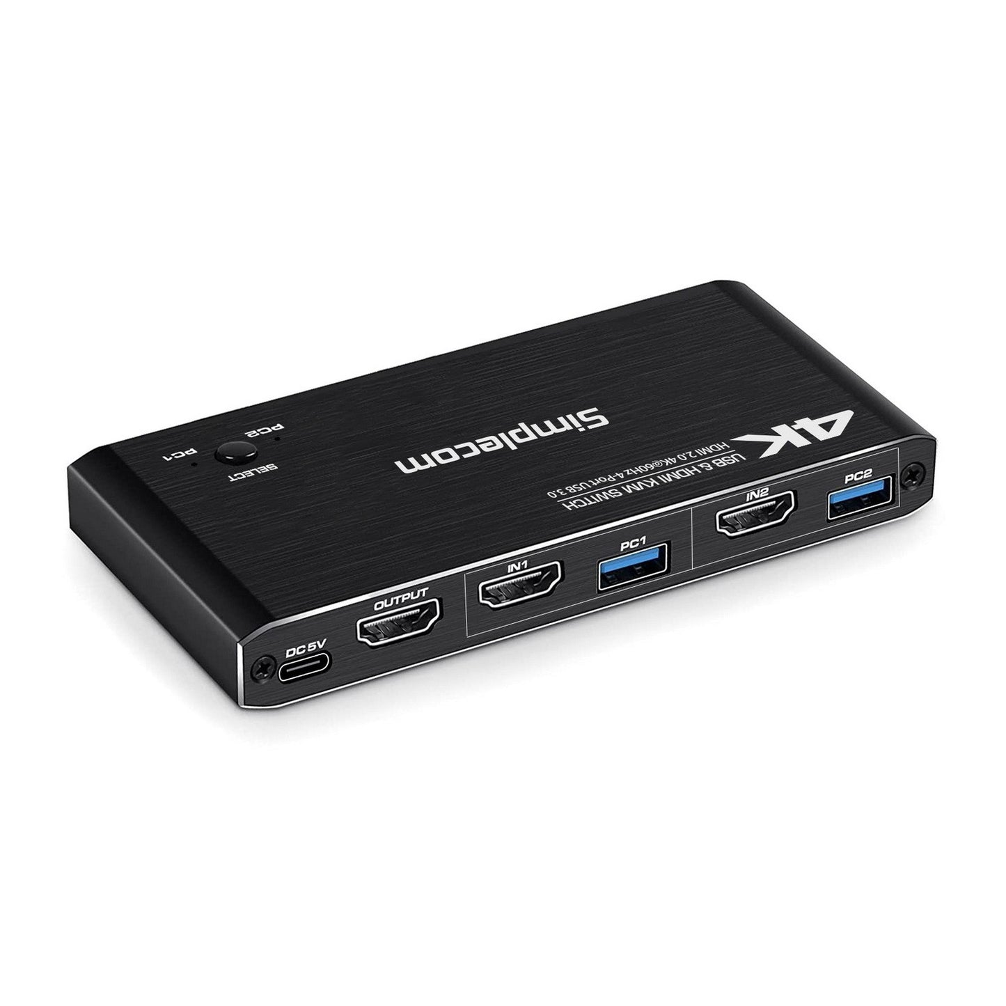 Simplecom KM420 2-Port HDMI KVM Switch HDMI 2.0 4K@60Hz 4-Port USB 3.0 Hub 5Gbps - USB, Bluetooth... - Image 3