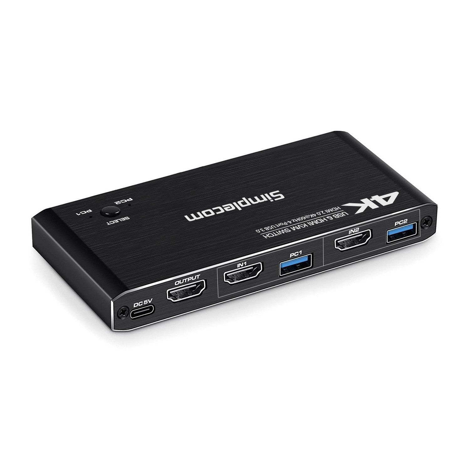 Simplecom KM420 2-Port HDMI KVM Switch HDMI 2.0 4K@60Hz 4-Port USB 3.0 Hub 5Gbps - USB, Bluetooth... - Image 3