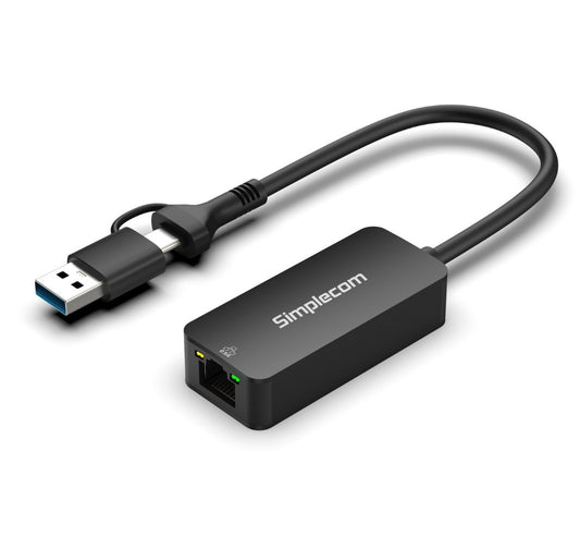 Simplecom NU405C SuperSpeed USB-C and USB-A to 2.5G Ethernet Network Adapter 2.5Gbps LAN - Networ...