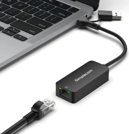 Simplecom NU405C SuperSpeed USB-C and USB-A to 2.5G Ethernet Network Adapter 2.5Gbps LAN - Networ... - Image 2