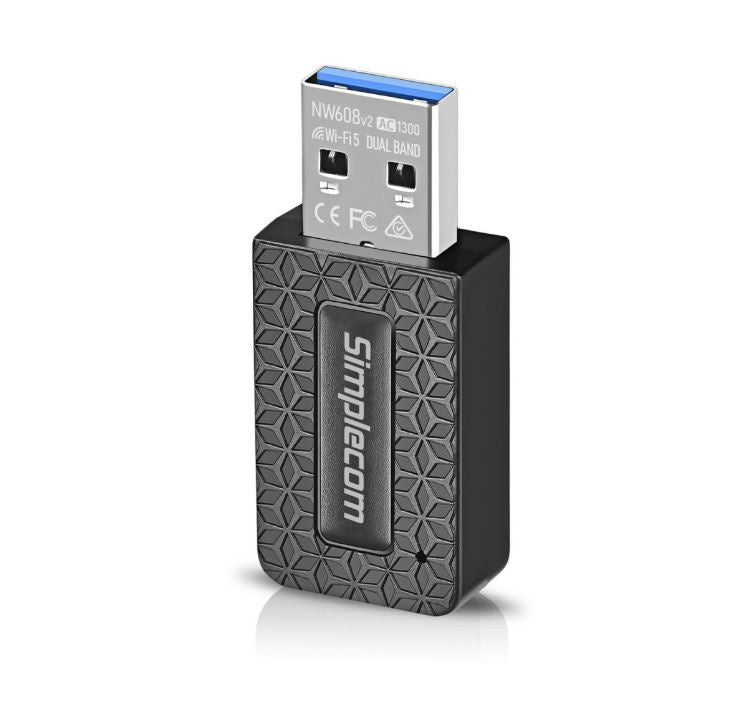 Simplecom NW608v2 WiFi 5 AC1300 Dual-Band USB 3.0 Wireless Adapter - Network - Consumer
